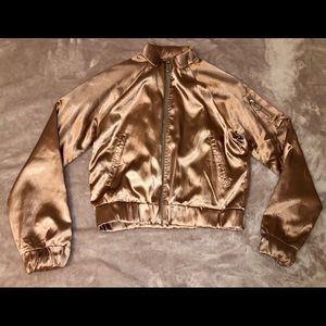 ✨✨ BOOHOO ROSE GOLD SATIN JACKET SIZE SMALL ✨SALE✨